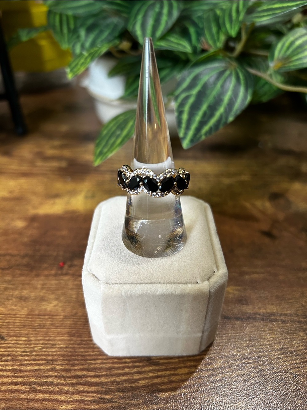 Bomb Party OG Gold & Black Onyx Ring, Size 7
